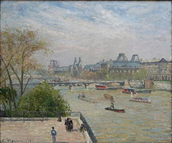 Le Louvre, printemps, matin, soleil