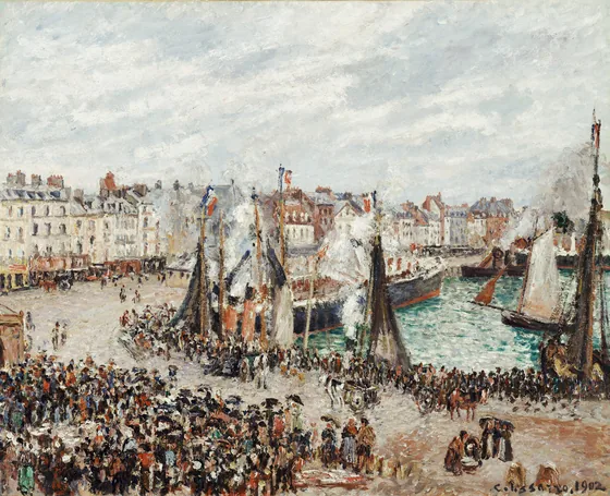 Le Marché aux poissons, Dieppe, temps gris, matin