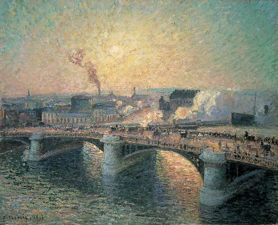 Le Pont Boieldieu, Rouen, Soleil Couchant [The Pont Boieldieu at Sunset]