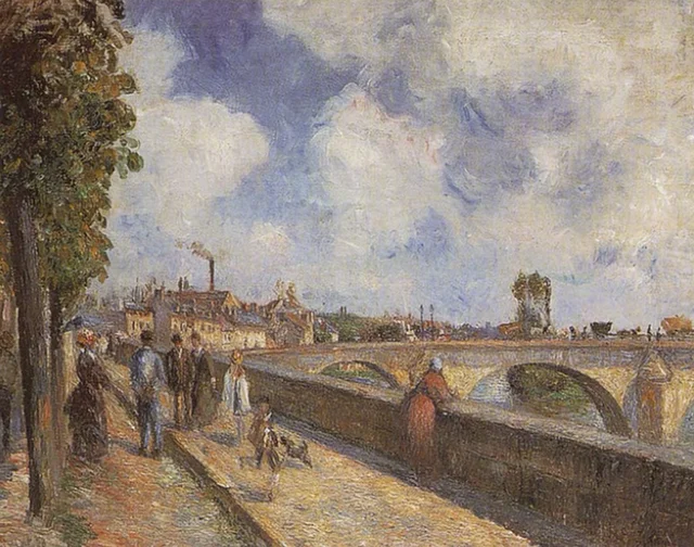 El puente de Pontoise, Camille Pissarro