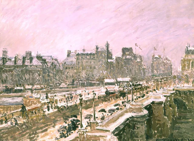 El Pont-Neuf, efecto de nieve, Camille Pissarro