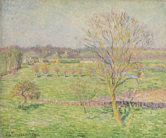 Le pré et le grand noyer, printemps, Eragny