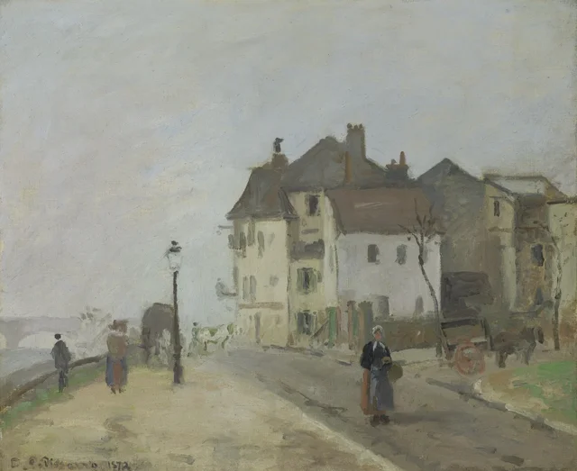 El Quai du Pothuis en Pontoise, Camille Pissarro