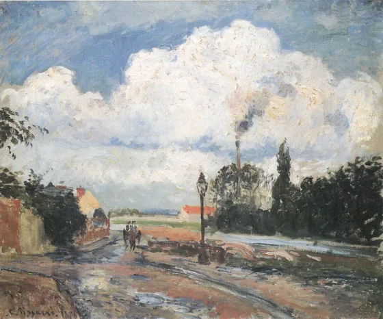 Le Quai du Pothuis à Pontoise après la pluie