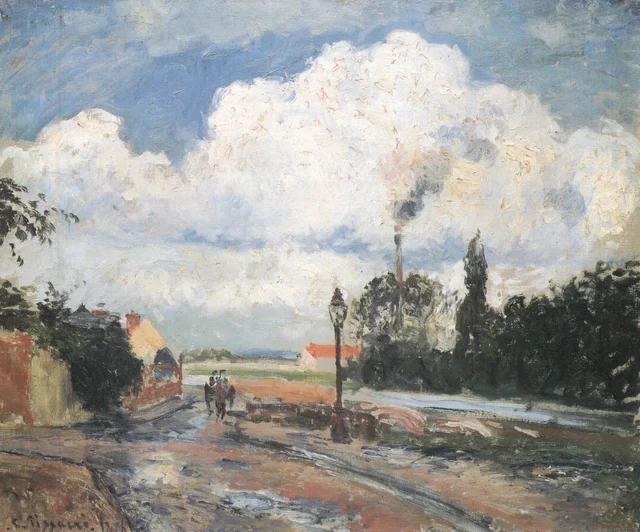 El Quai du Pothuis en Pontoise después de la lluvia