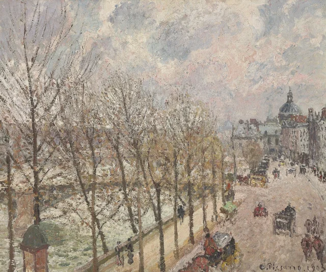 El Quai Malaquais y el Instituto, primavera, Camille Pissarro