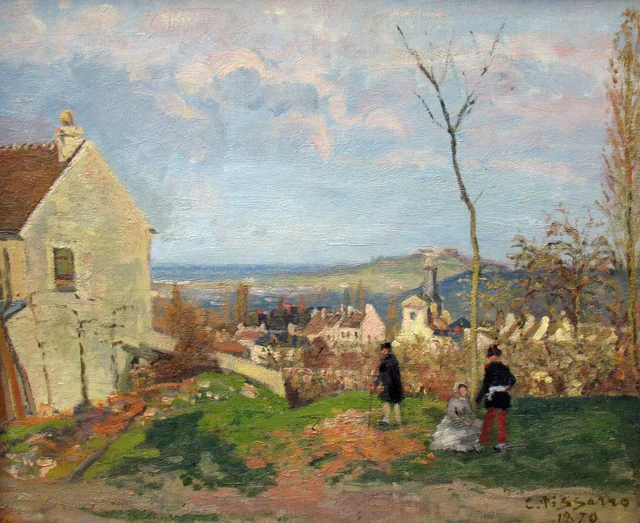 Louveciennes con el monte Valérien al fondo, Camille Pissarro