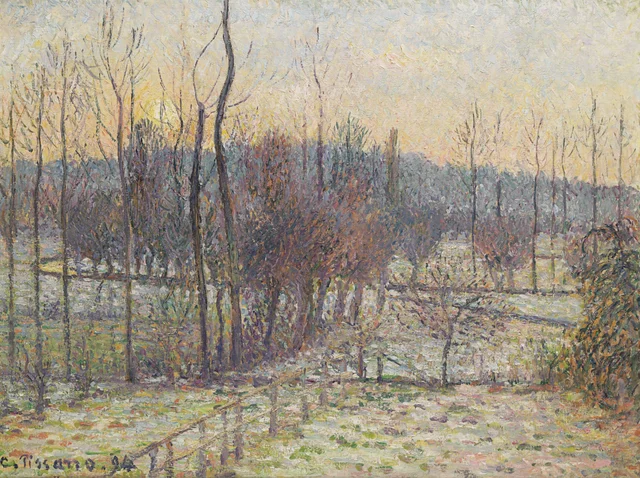 Neve, pôr do sol, Éragny
