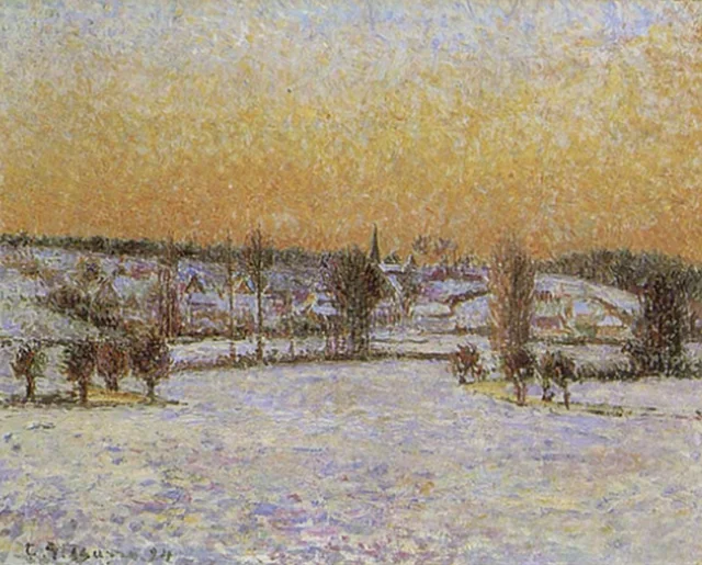 Paisaje de invierno, Éragny, tarde