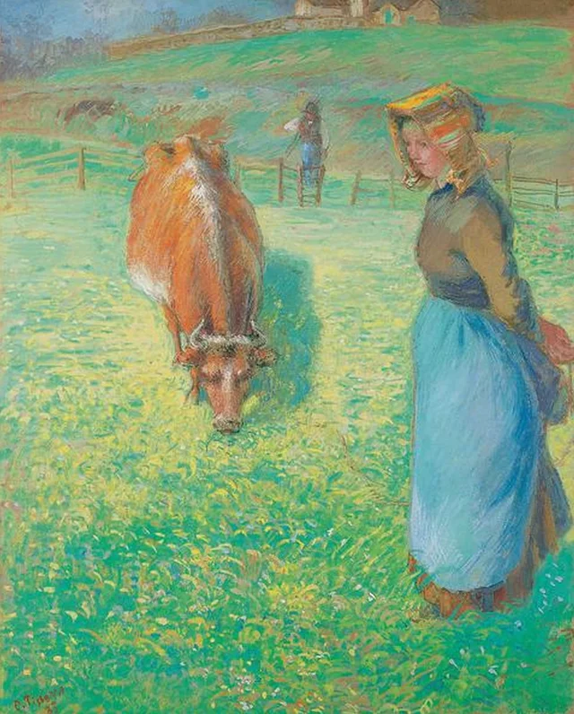 Campesina cuidando una vaca, Osny