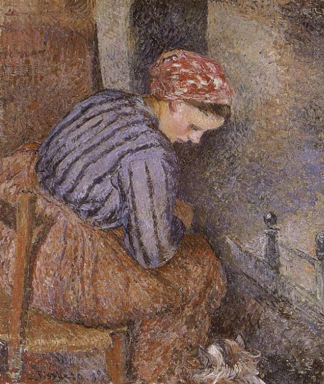 Campesina calentándose