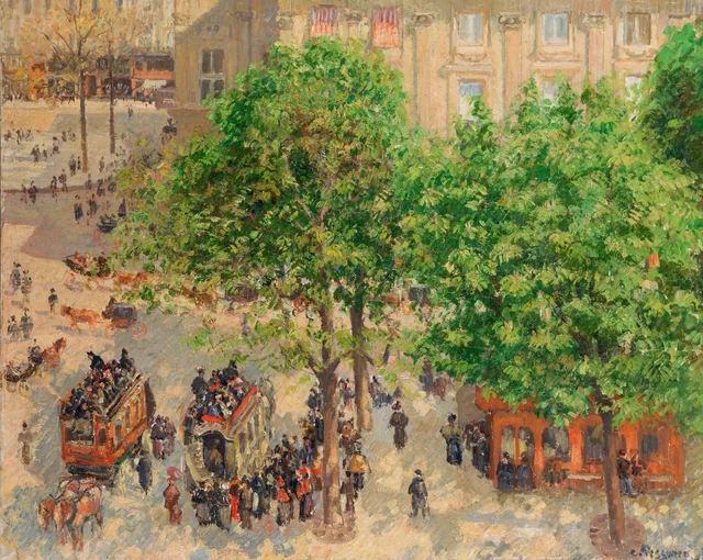 Plaza del Théâtre-Français en París, primavera