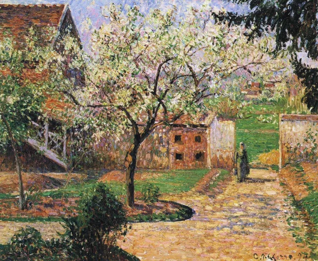 Ciruelos en flor, Éragny, Camille Pissarro