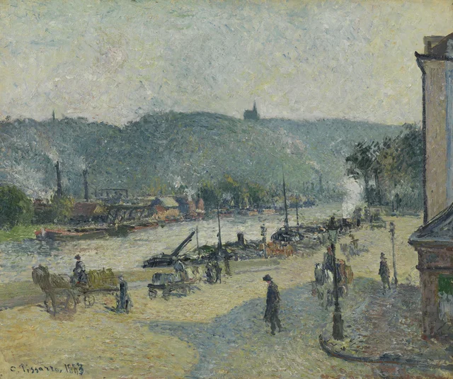 Muelles de Ruan, Camille Pissarro