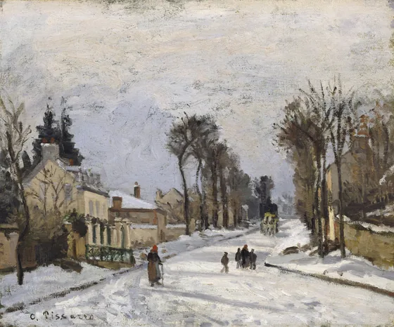 Route de Versailles à Louveciennes, effet de neige