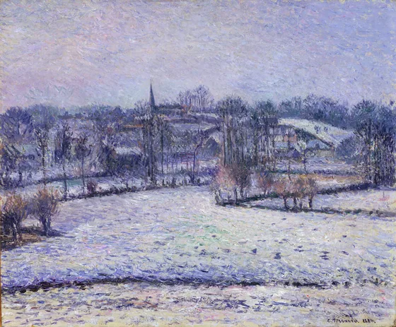 Scène de neige à Éragny (Vue de Bazincourt)