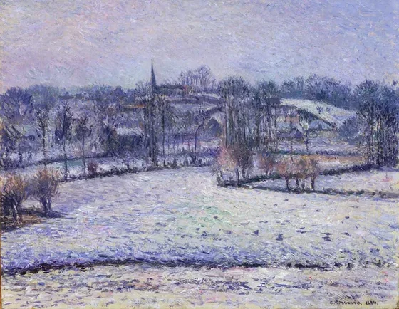 Scène de neige à Éragny (Vue de Bazincourt)