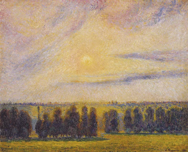 Puesta de sol en Éragny, Camille Pissarro