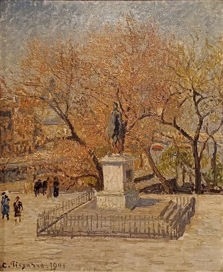 Statue de Henri IV, début de printemps