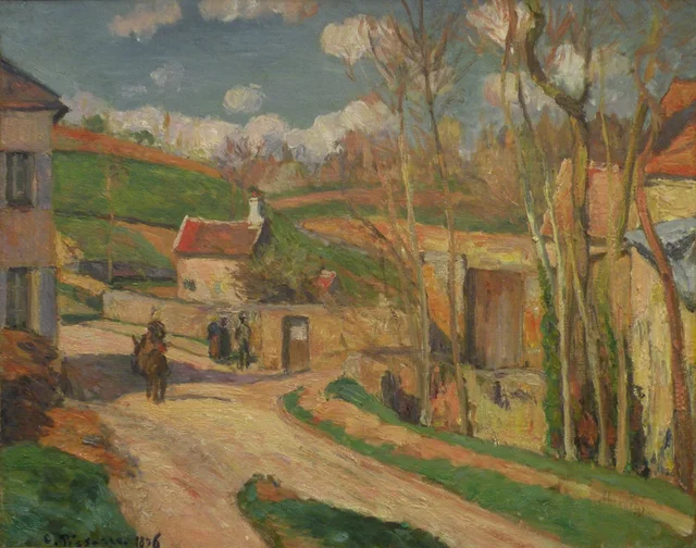 Una encrucijada en L'Hermitage, Pontoise, Camille Pissarro