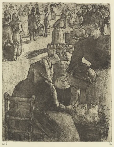 Vegetable Market at Pontoise (Marche aux legumes a Pontoise)