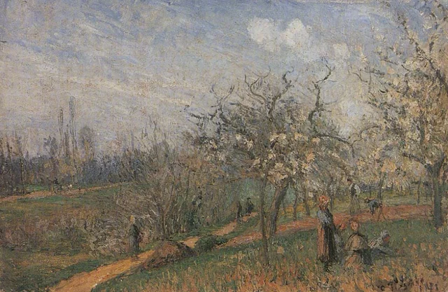 Huerto en flor, Camille Pissarro