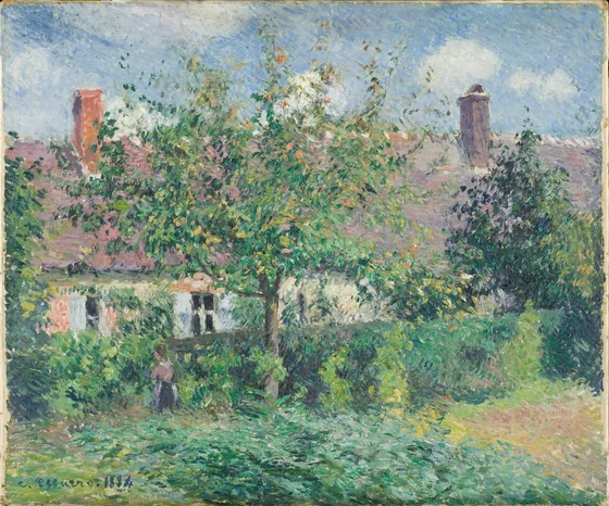 Vieilles maisons à Éragny, de Camille Pissarro, 1884