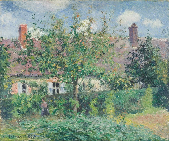 Casas viejas en Éragny, de Camille Pissarro, 1884