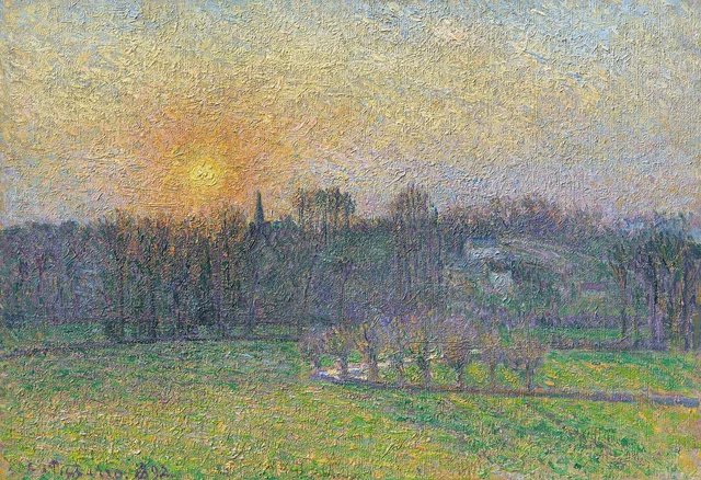 Vista de Bazincourt, puesta de sol