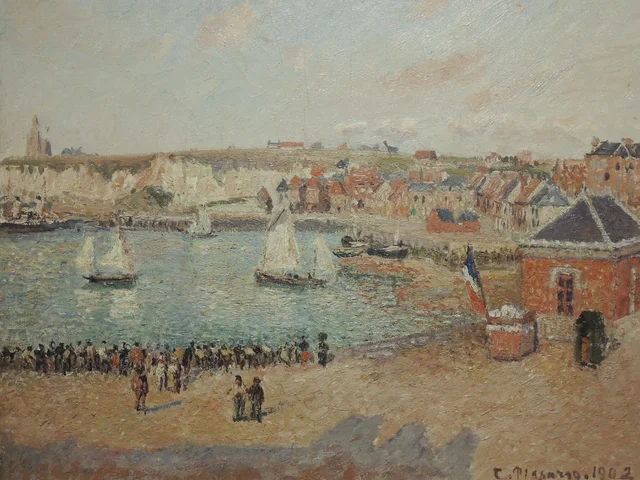 Vista del antepuerto de Dieppe, Camille Pissarro