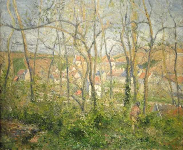 Vista de L'Hermitage a través de los árboles, Pontoise, Camille Pissarro