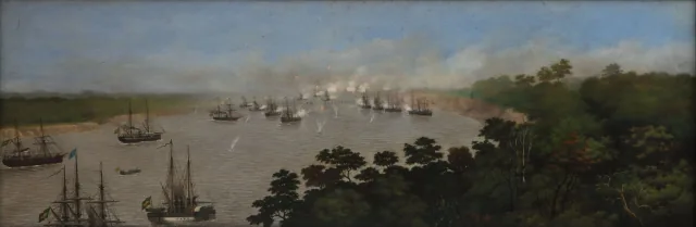 Ataque da esquadra brasileira às baterias de Curupaiti, em 22 de setembro de 1866, Cándido López