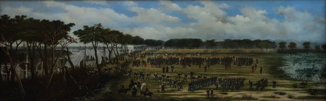 Desembarque do exército argentino diante das trincheiras de Curuzu, em 12 de setembro de 1866, Cándido López