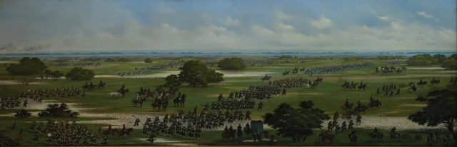 Marcha do exército argentino tomando posição para o ataque a Curupaiti, em 22 de setembro de 1866, Cándido López