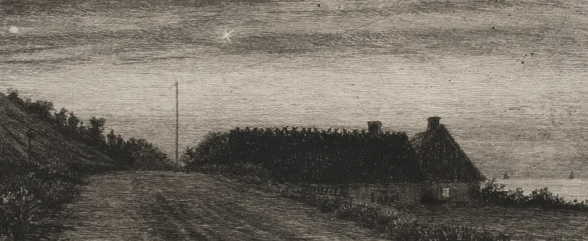 Casas junto a la playa. Noche de verano (antes de la letra), Carl Bloch