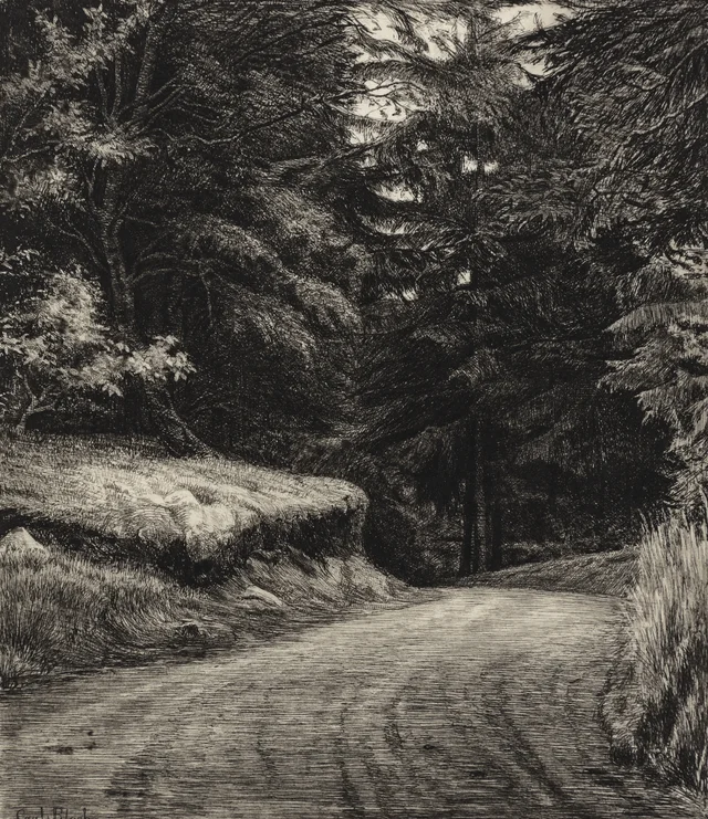El camino en el bosque de píceas, Carl Bloch