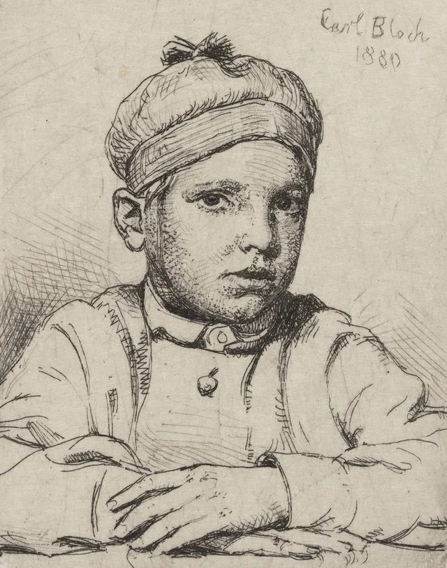 El muchacho con gorro. Retrato infantil de Emanuel Trepka Bloch