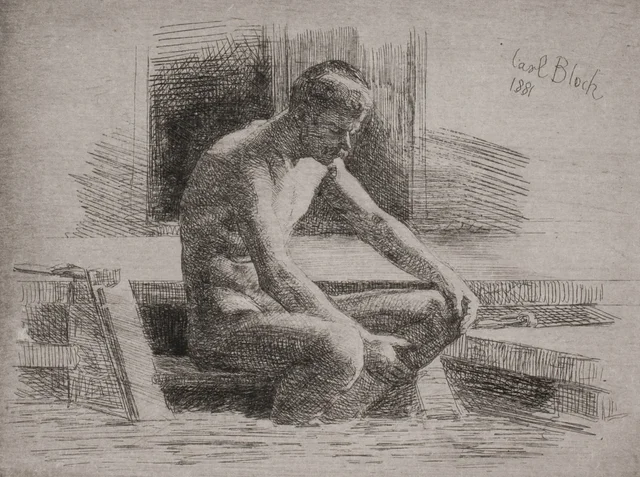 Hombrecillo bañándose (1.ª prueba de ensayo), Carl Bloch