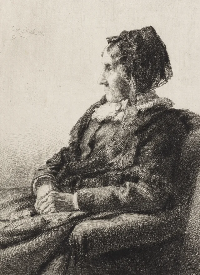 Retrato de la madre del artista, la señora Ida Emilie Ulrikke Henriette Bloch, nacida Weitzmann
