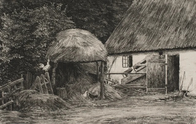 Junto a la casa campesina (2.ª prueba de ensayo), Carl Bloch