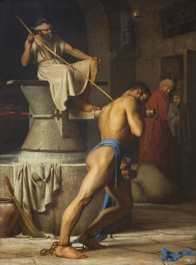 Sansón entre los filisteos, Carl Bloch