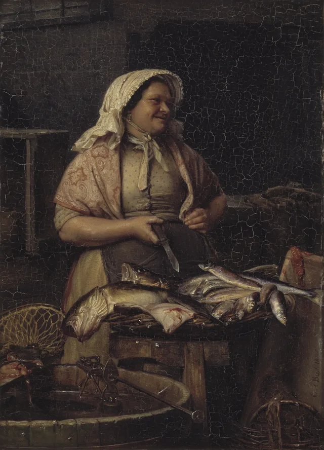 魚を売る女