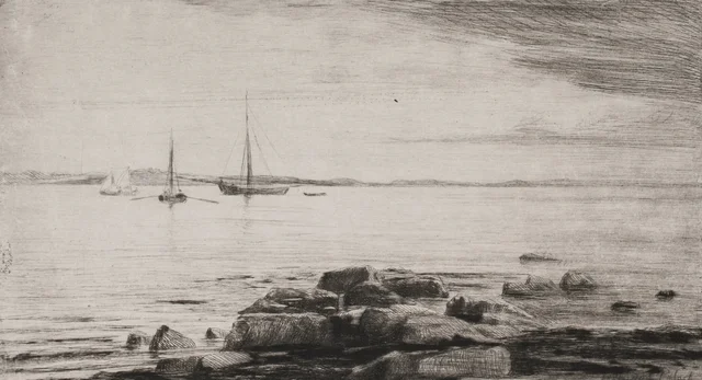 Vista de la playa en Hellebæk (prueba de ensayo con la fecha)