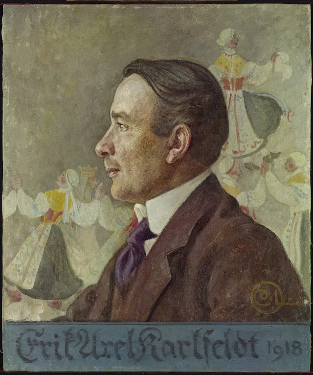 名誉哲学博士、作家エリック・アクセル・カールフェルト（1864-1931）、1918年