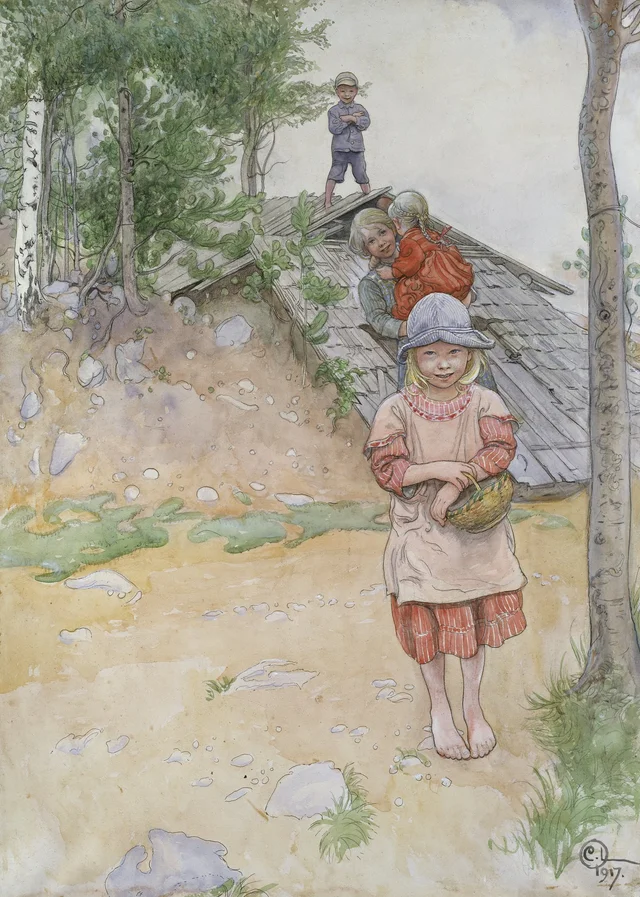 Junto a la bodega, Carl Larsson