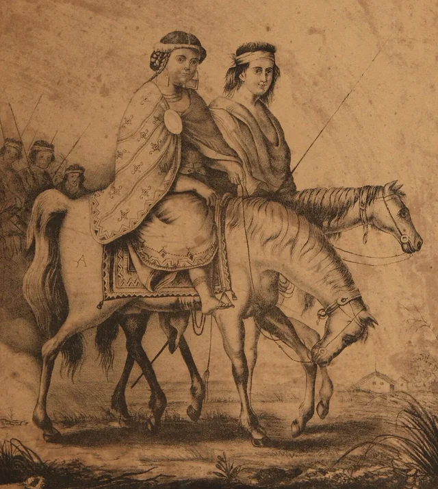 Cacique pampa y su mujer, Carlos Morel