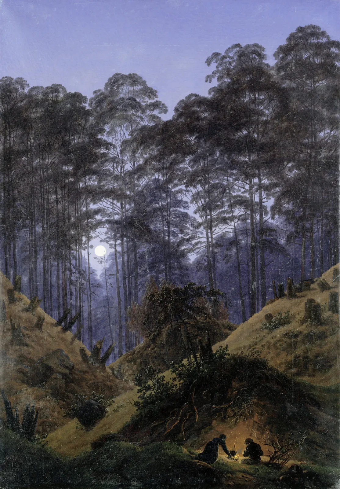 À l'intérieur de la forêt au clair de lune, Caspar David Friedrich
