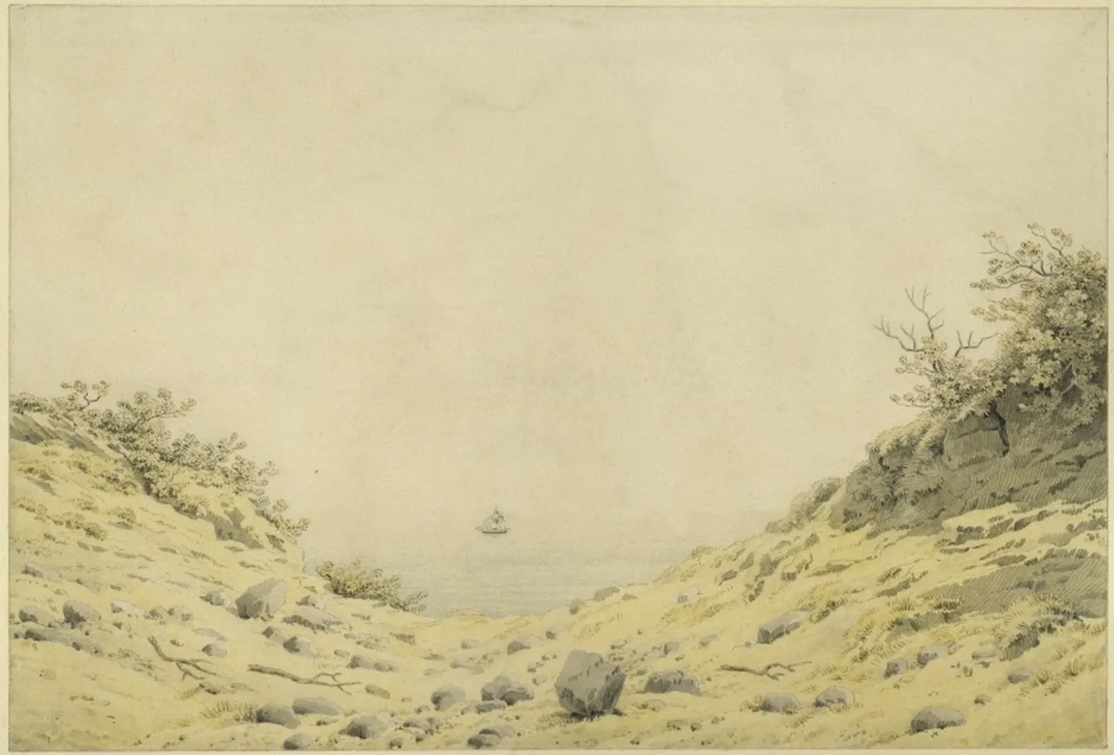Vue de la mer à travers les dunes, Caspar David Friedrich