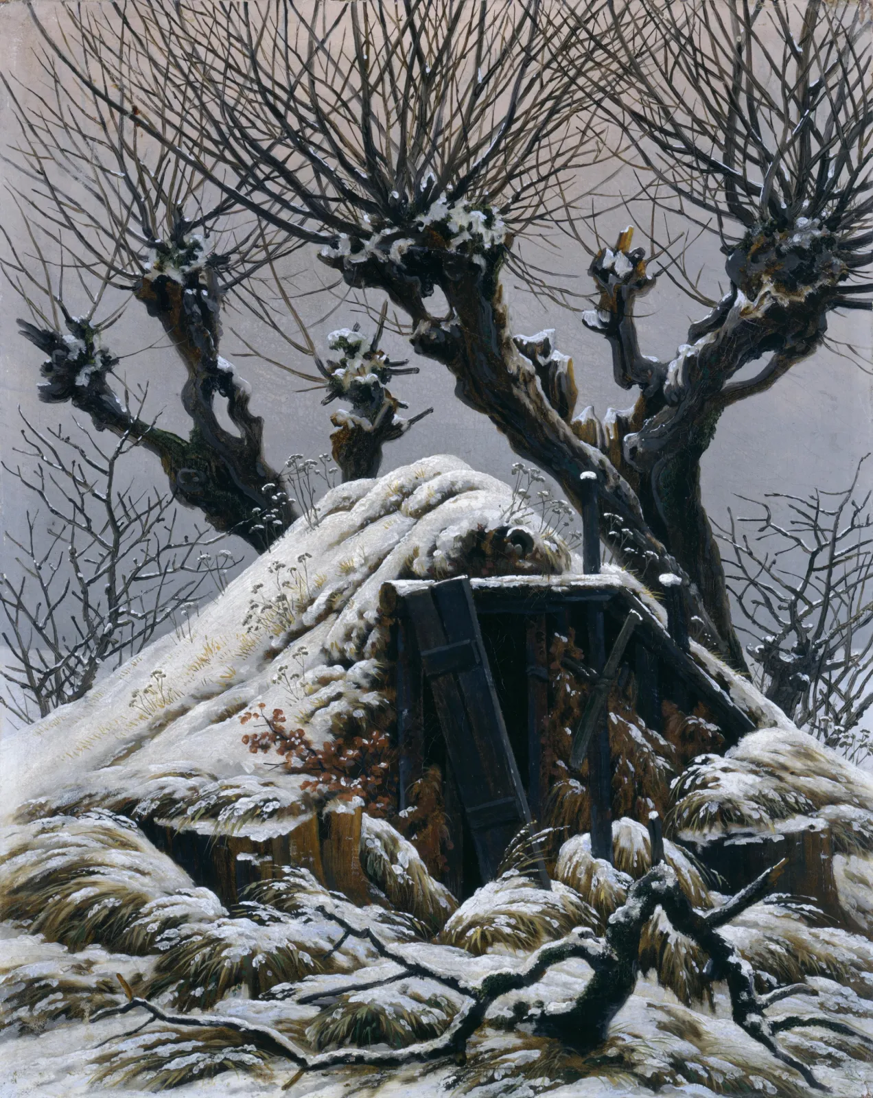Cabane sous la neige, Caspar David Friedrich