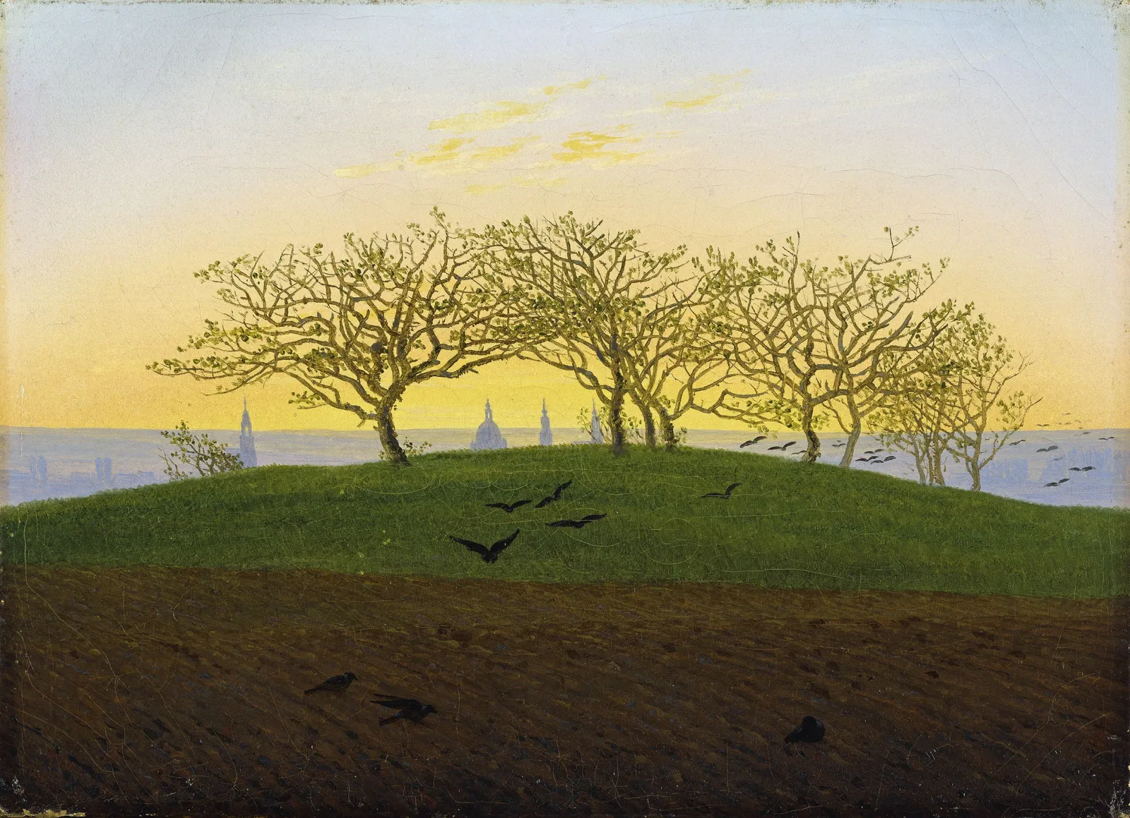 Colline avec champ labouré près de Dresde, Caspar David Friedrich